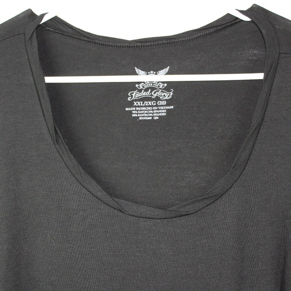 Women's Plus Size Black T-shirt, Faded Glory, XXL - Picture 6 of 7